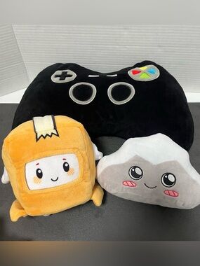 LankyBox Plush (Boxy & Roxy) & Game Controller Plush Pillow